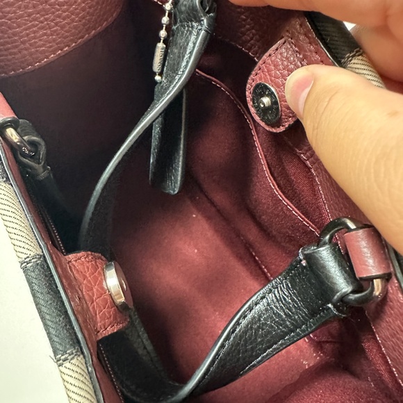 NWT! COACH Jacquard Signature Dempsey 2 way Mini Tote Bag Shoulder C7083 Black - Picture 7 of 12